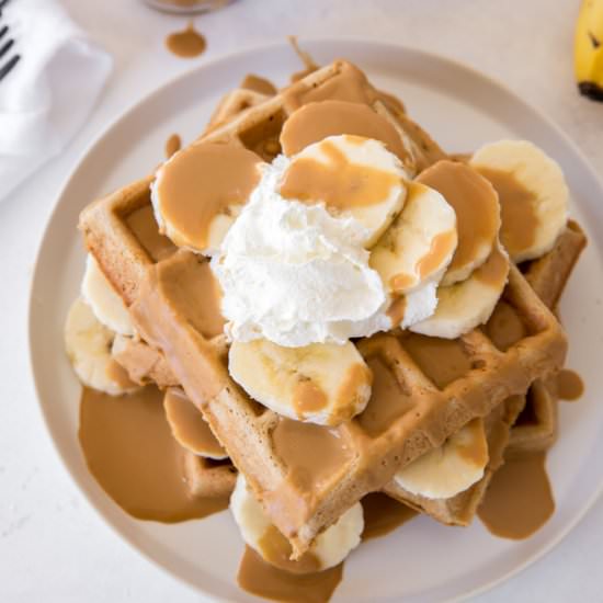 Peanut Butter Banana Waffles