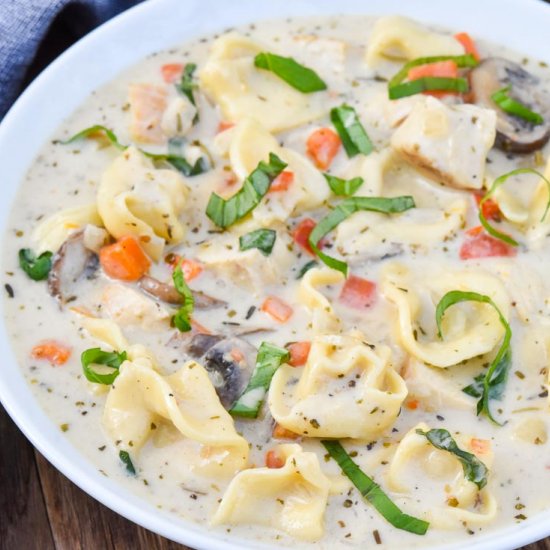 Creamy Chicken Tortellini Soup