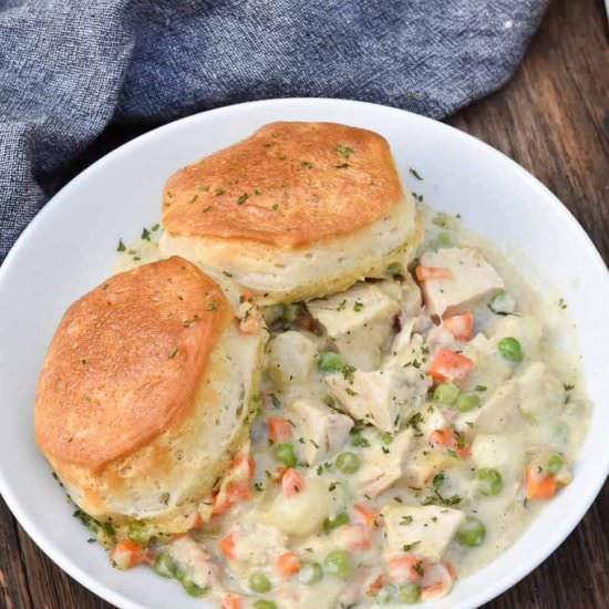 Chicken Pot Pie with Biscuits