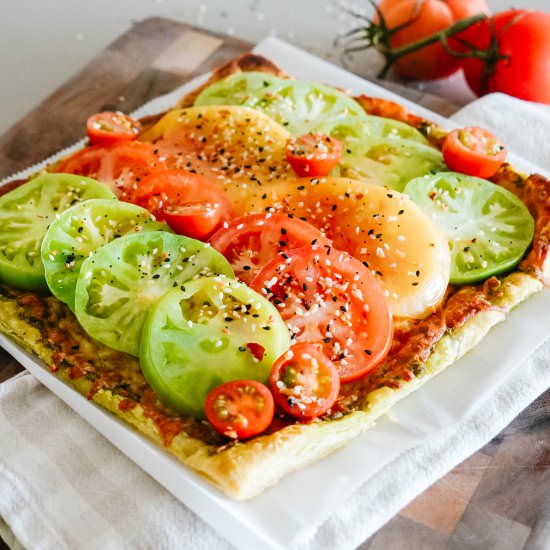 Heirloom Tomato + Pesto Tart