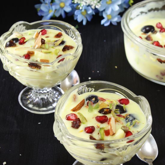 Fruit Custard with Dates & Nuts