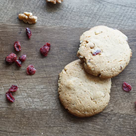 Cranberry Walnut WholeWheat Cookies