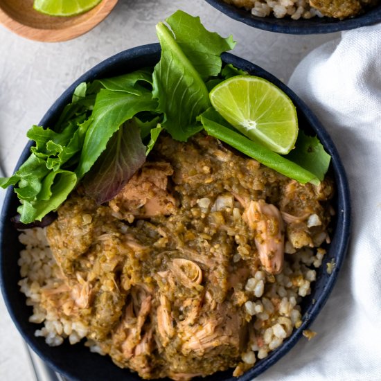 Chili verde jackfruit w/lime rice