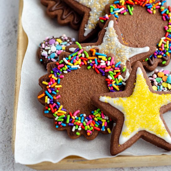 chocolate cut-out sugar cookies