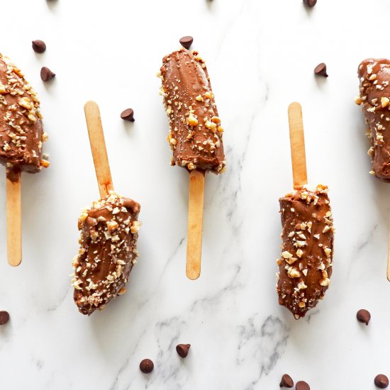 Frozen Chocolate Banana Lollies