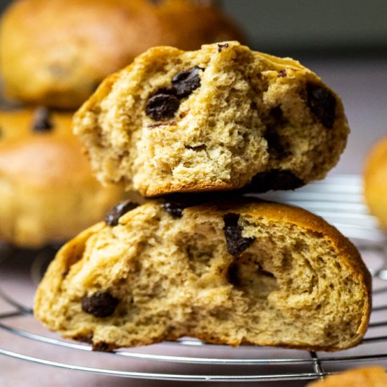 Vegan Chocolate Brioche Buns