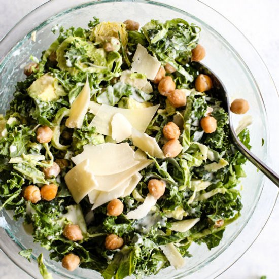 Creamy Kale Caesar with Avocado