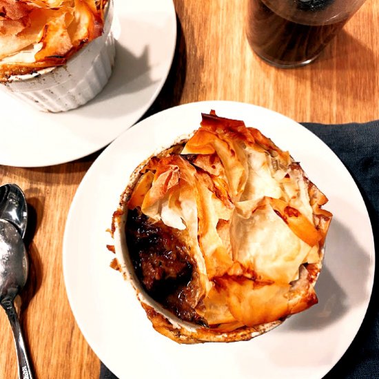 Individual Beef Guinness Pies