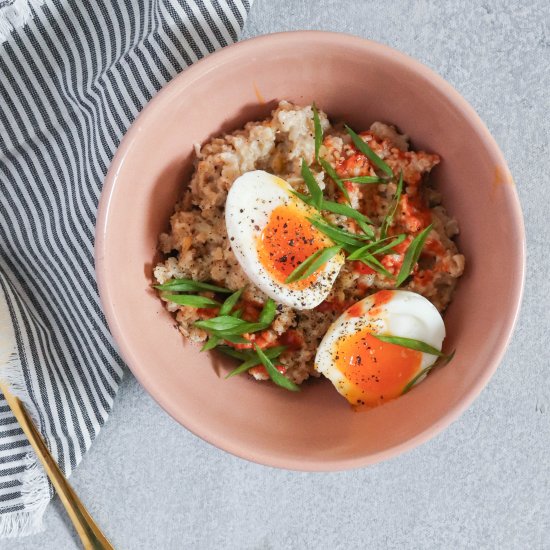 Savoury Oatmeal with Jammy Egg