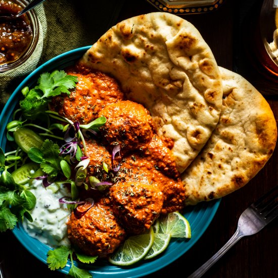 Butter Chicken Meatballs w/ Raita