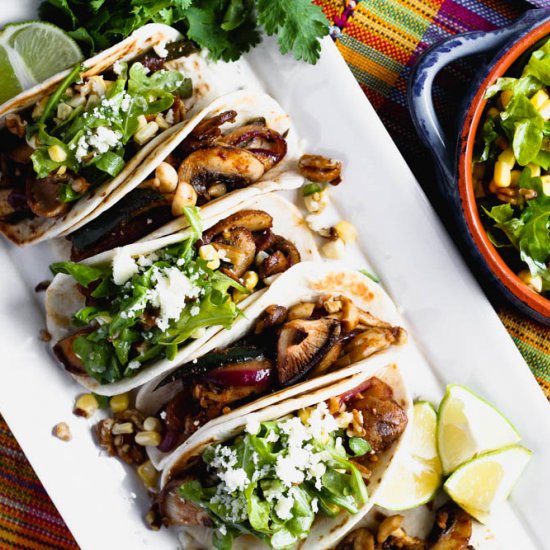 Mushroom Tacos w/ Pecan Salsa