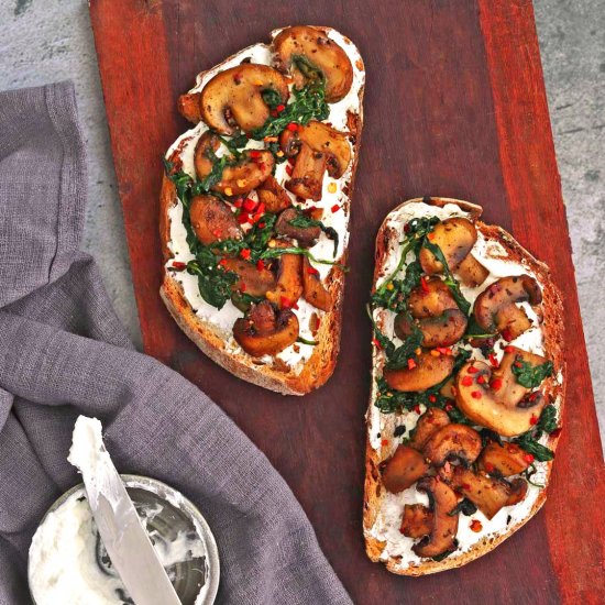 Mushroom Spinach Toast