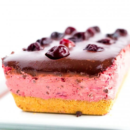 No Bake Cherry Chocolate Cheesecake