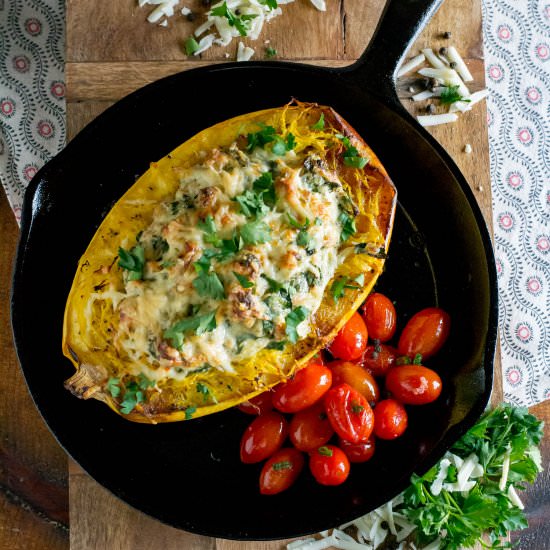 Italian Chicken Stuffed Spaghetti