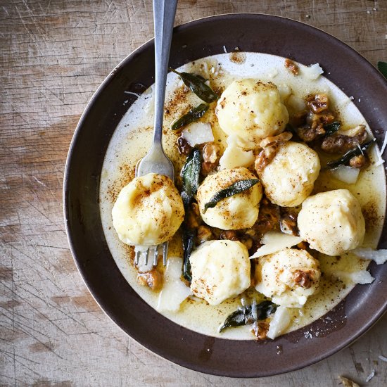 Gnudi with browned butter