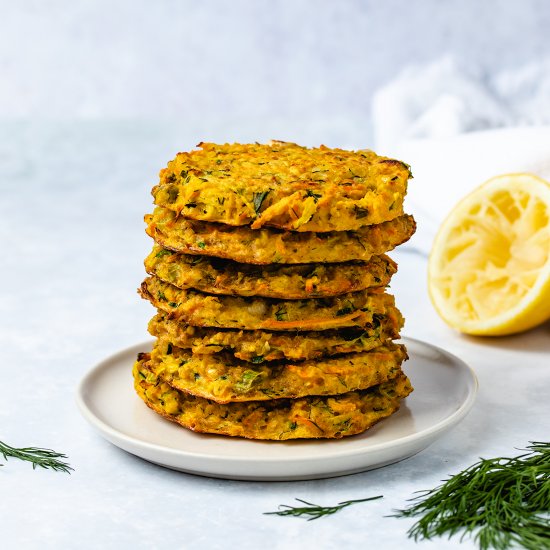 Baked Zucchini Carrot Fritters