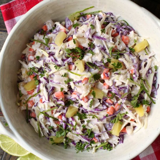 Tropical Pineapple Coconut Coleslaw