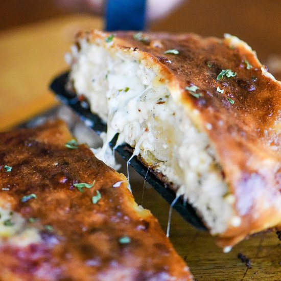 Chicken Three-Cheese Stromboli