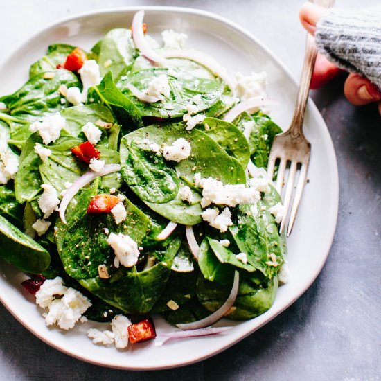 Warm Spinach Salad with Pancetta