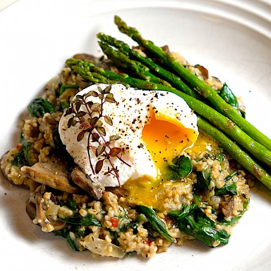 Mushroom and Spinach Savory Oatmeal