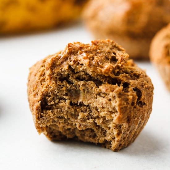 vegan banana protein muffins