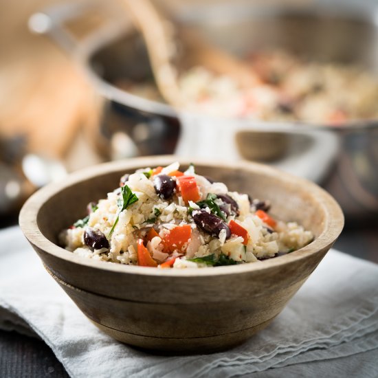 Cauliflower rice and beans