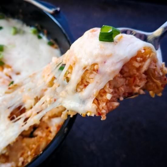 Keto Chicken and Kimchi Rice Bake