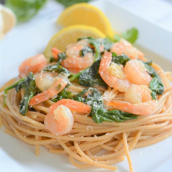 Lemon Garlic Shrimp Pasta