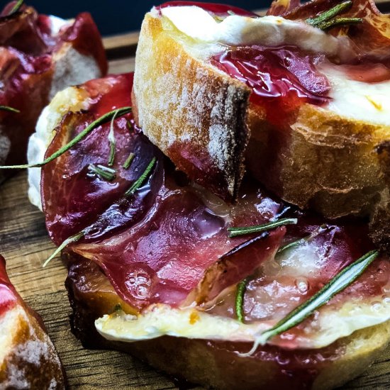 Brie, Coppa & Raspberry Crostini