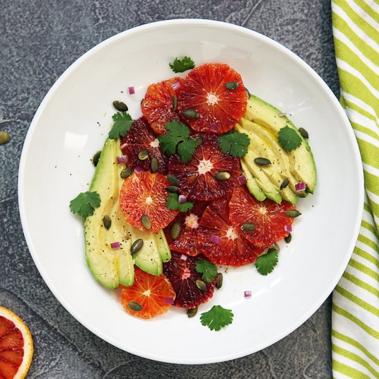 Blood orange avocado salad