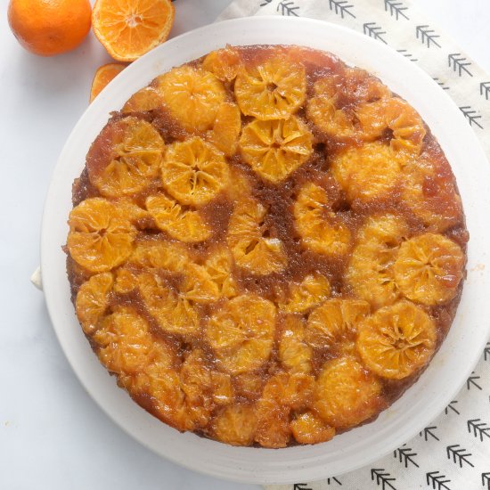 Upside-down mandarin cake