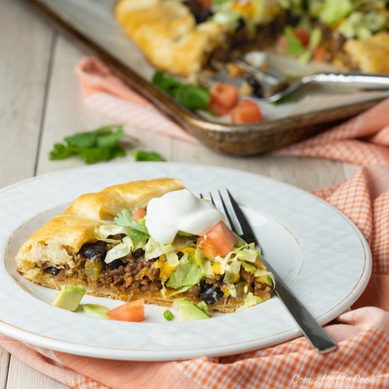 Beef Taco Crostada