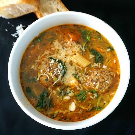 Meatball Minestrone Soup