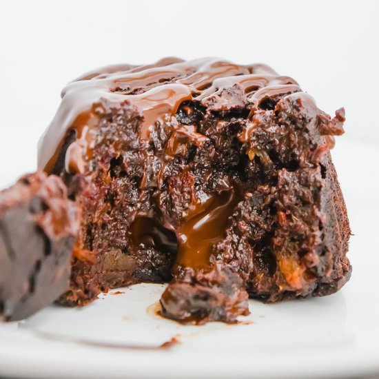 Vegan Dark Chocolate Lava Cakes