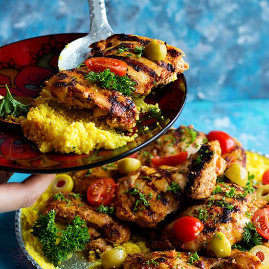 Harissa Chicken with Saffron Couscous