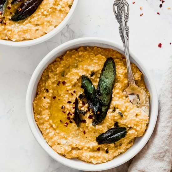 Pumpkin Sage Oat Risotto