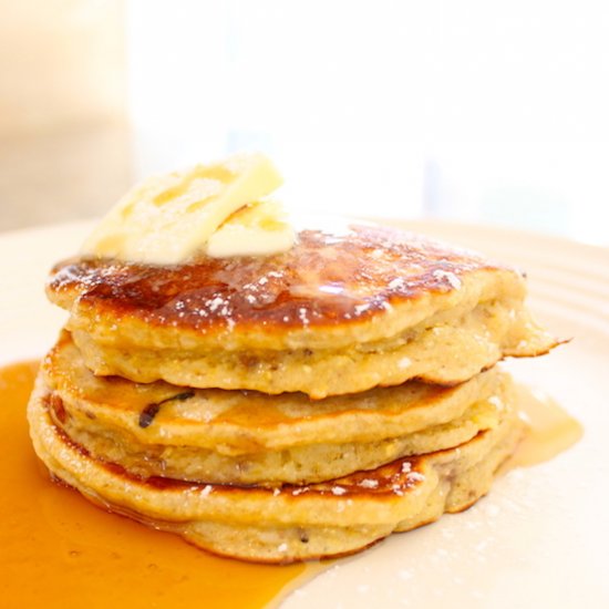 Banana BACON Pecan Pancakes