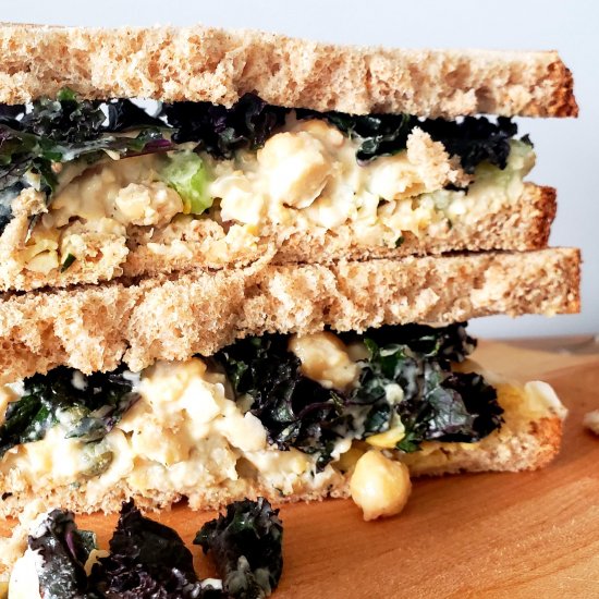 Mashed Chickpea Salad Sandwich