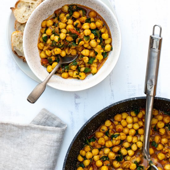 Vegan Chickpea Curry with Spinach