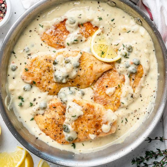 EASY CREAMY CHICKEN PICCATA