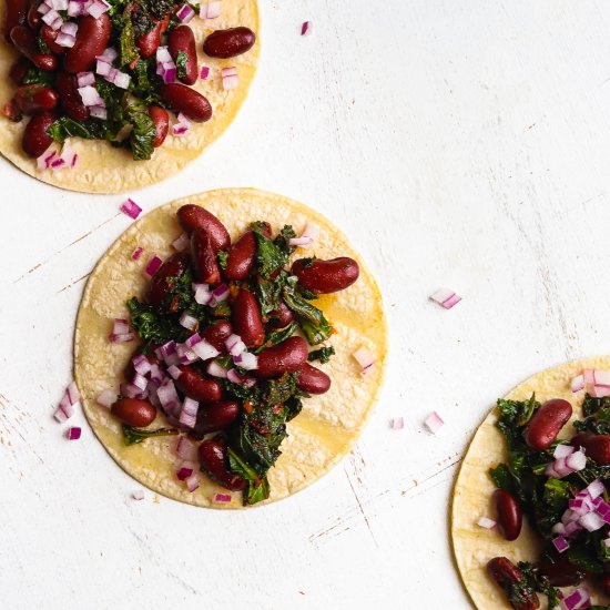 Kidney Bean and Kale Tacos