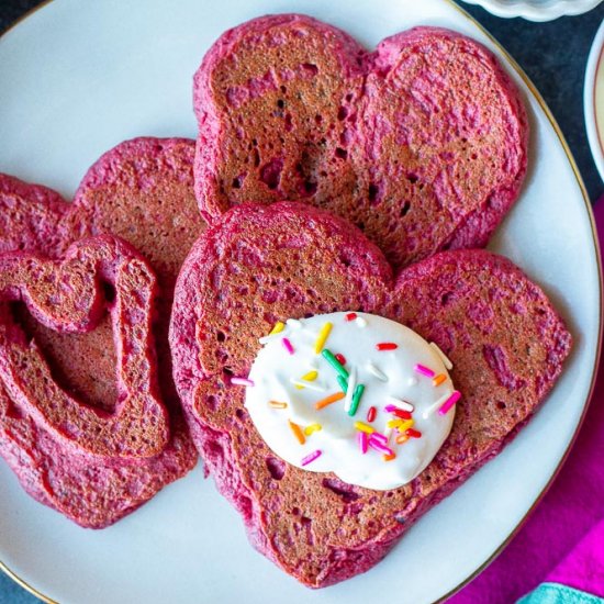 Beet Heart Pancakes