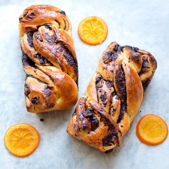 Babka with Caramelized Oranges