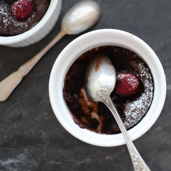 Chocolate Fondant with Raspbberries