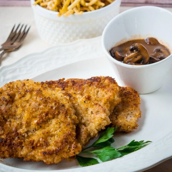 Pretzel Crusted Pork Schnitzel