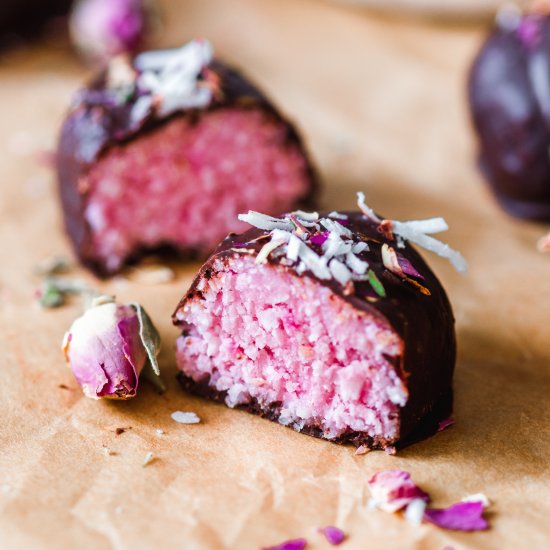 Vegan Rose Flavored Bounty Bars