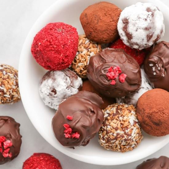 Vegan Chocolate Raspberry Truffles