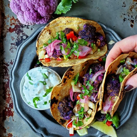 Purple Cauliflower Tacos