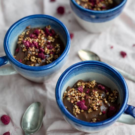 Chocolate Pots w/ buckwheat brittle