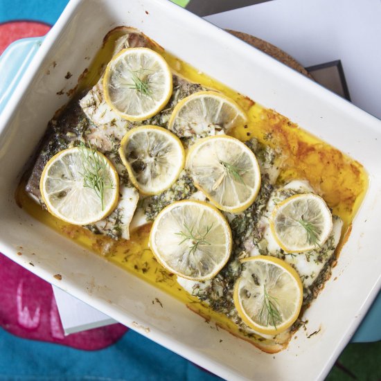 Lemon butter baked fish fillets